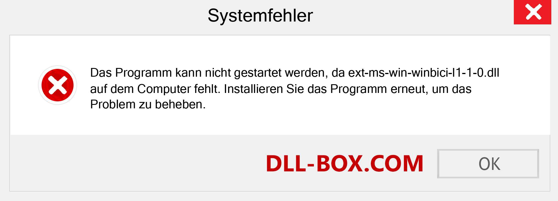 ext-ms-win-winbici-l1-1-0.dll-Datei fehlt?. Download für Windows 7, 8, 10 - Fix ext-ms-win-winbici-l1-1-0 dll Missing Error unter Windows, Fotos, Bildern