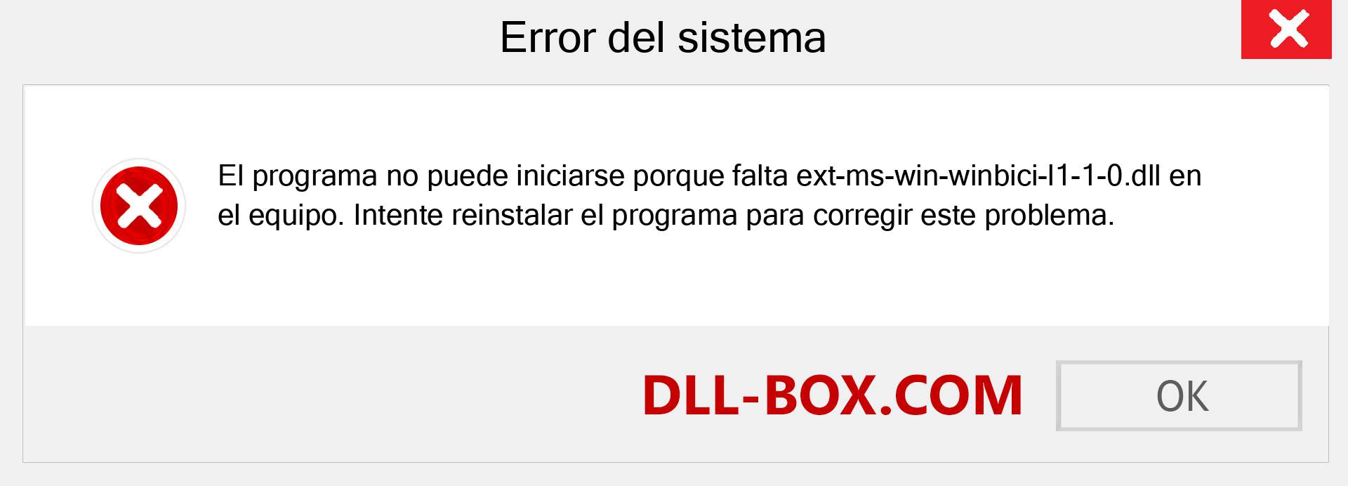 ¿Falta el archivo ext-ms-win-winbici-l1-1-0.dll ?. Descargar para Windows 7, 8, 10 - Corregir ext-ms-win-winbici-l1-1-0 dll Missing Error en Windows, fotos, imágenes